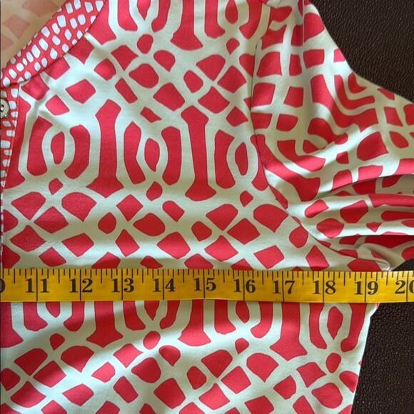 J. McLaughlin Coral and Seafoam Catalina Patterned Beach Cover Up Tunic size M - Picture 7 of 10